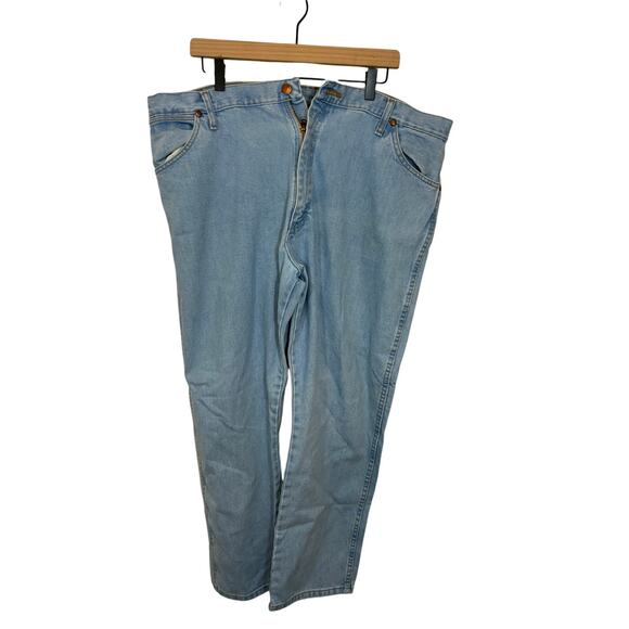 Wrangler Cowboy Cut Original Jeans 42Wx30L Denim Light Wash Rodeo Western Mens - Picture 2 of 5